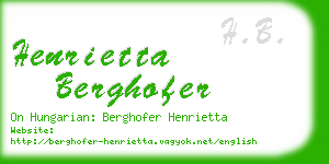 henrietta berghofer business card